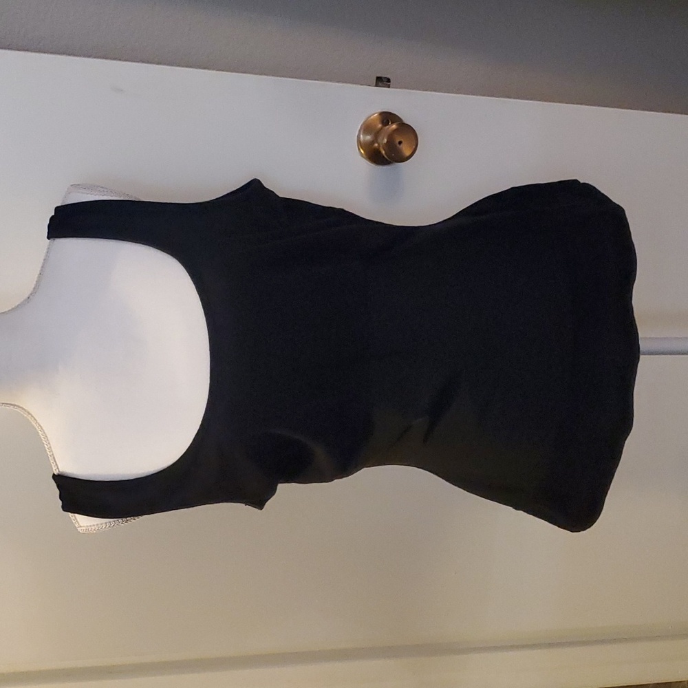 1x cinched waist shapewear tshirt black